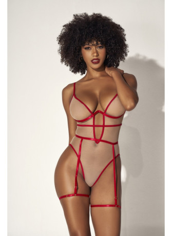 Body chair et couture rouge sexy - MAL8818RED